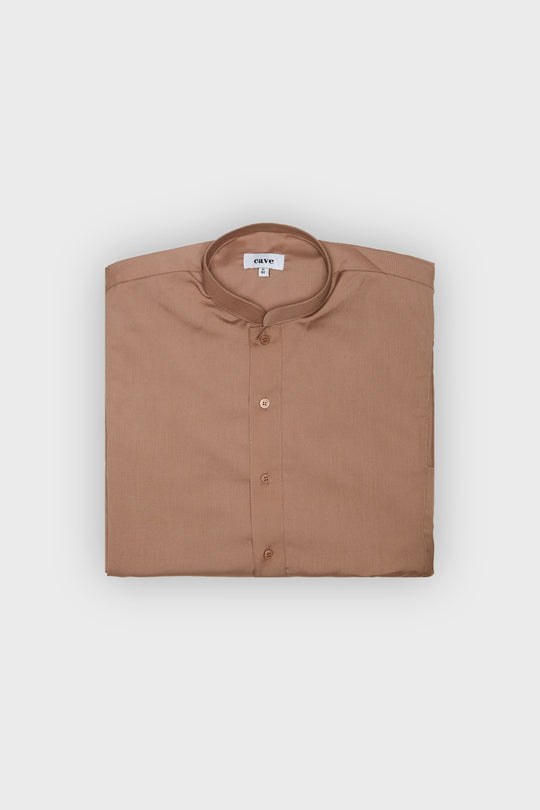 Caramel Brown Classic Collar Thobe