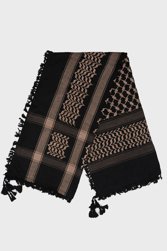 Black & Beige Keffiyeh Scarf