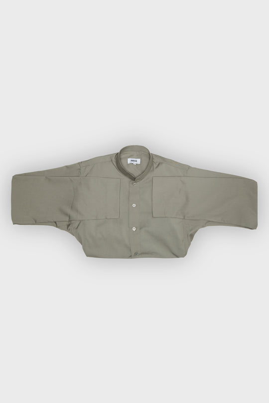 Shadow Khaki Classic Collar Thobe