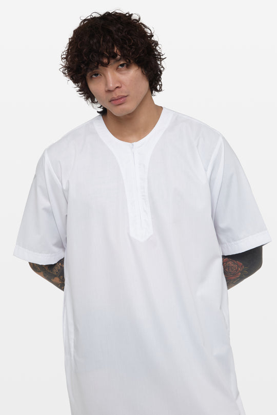 Off White Short Sleeve Thobe