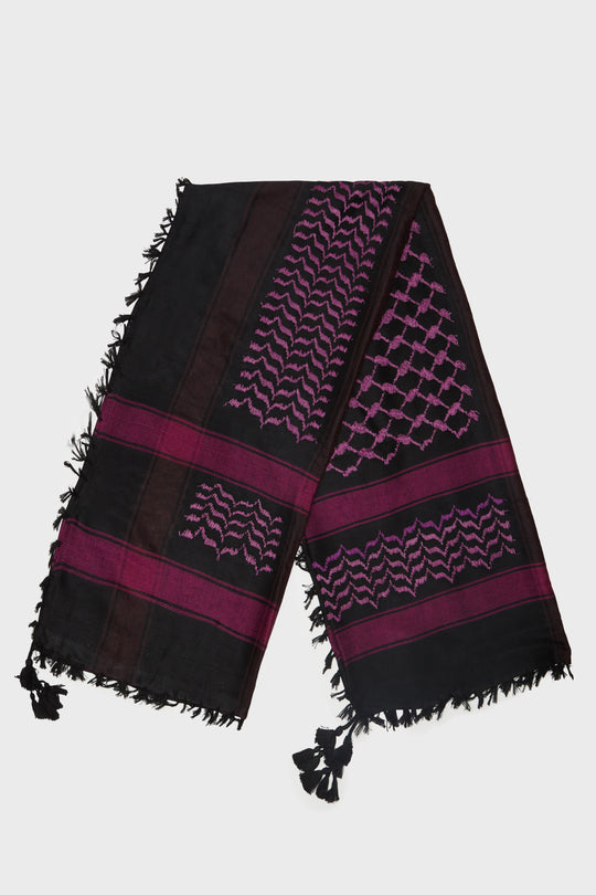 Black & Raspberry Keffiyeh Scarf