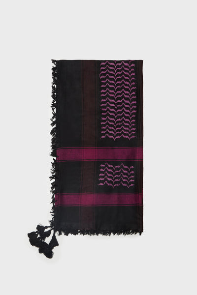 Black & Raspberry Keffiyeh Scarf