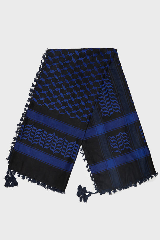 Black & Royal Blue Keffiyeh Scarf