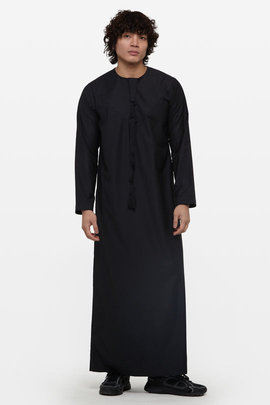 Pure Black Heavy Emirati Thobe