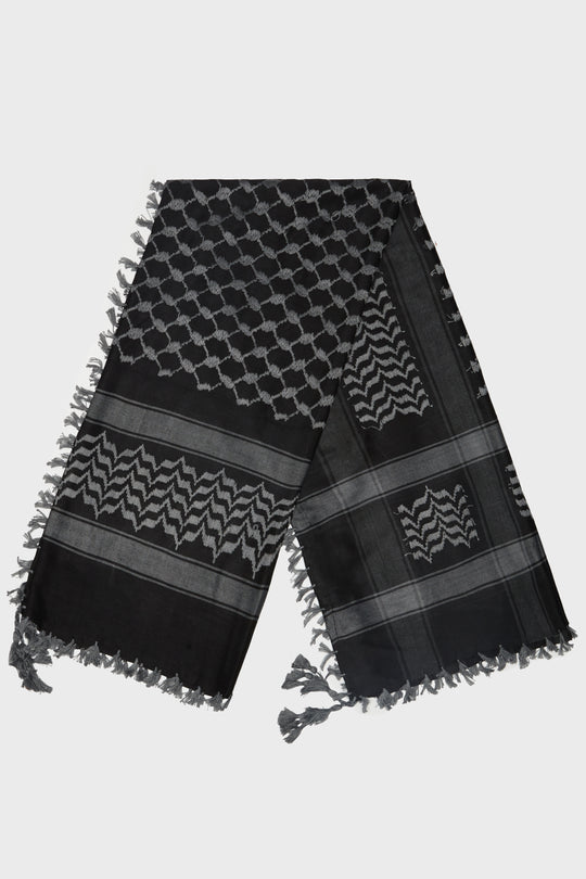 Black & Charcoal Keffiyeh Scarf