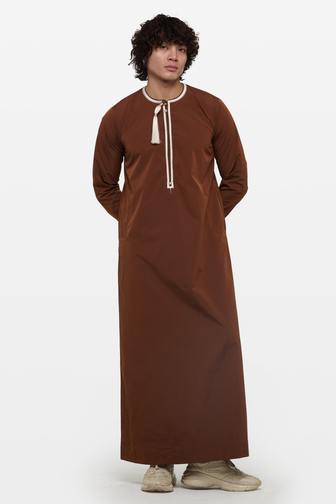 Chocolate Brown & Ivory Omani Thobe