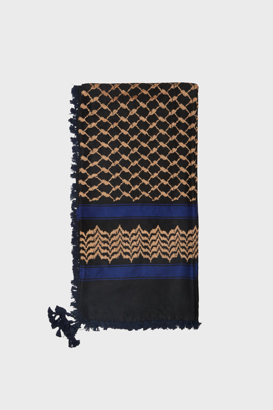 Black & Beige Blue Keffiyeh Scarf