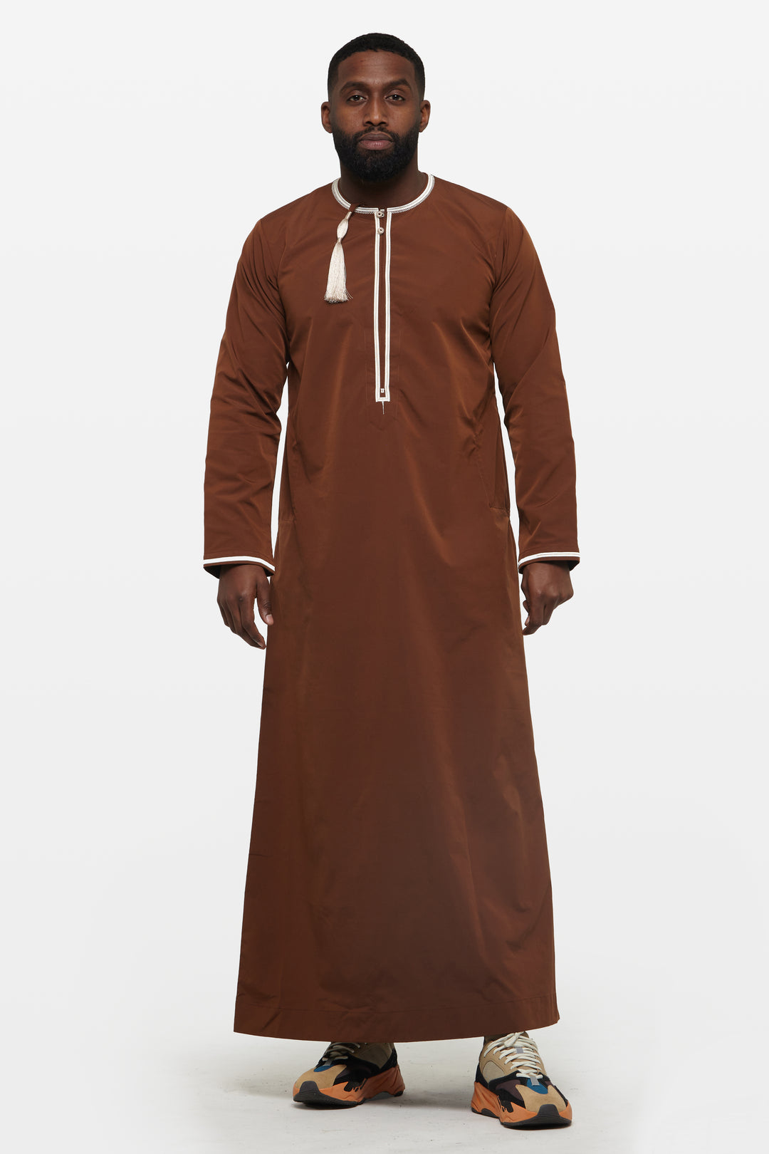 Chocolate Brown & Ivory Omani Thobe