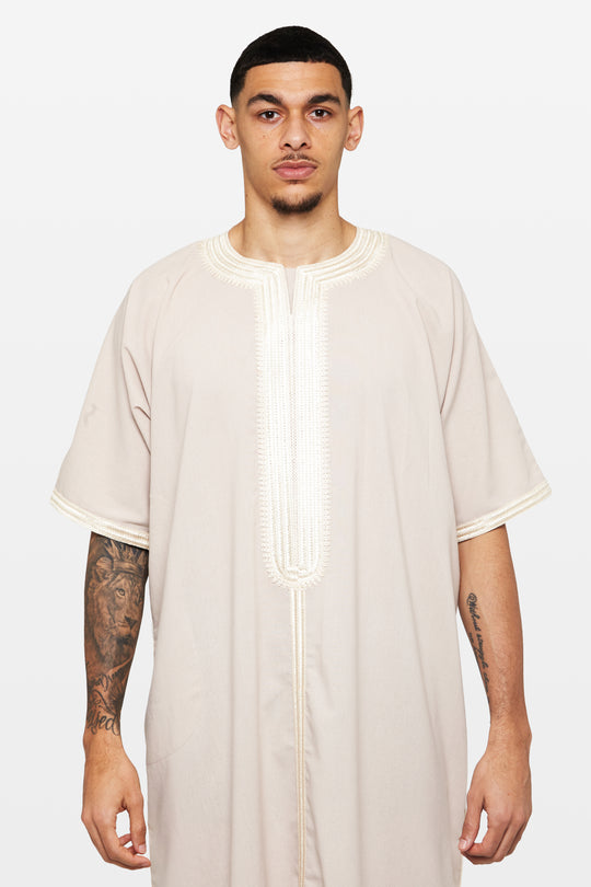 Mocha Linen Moroccan Thobe