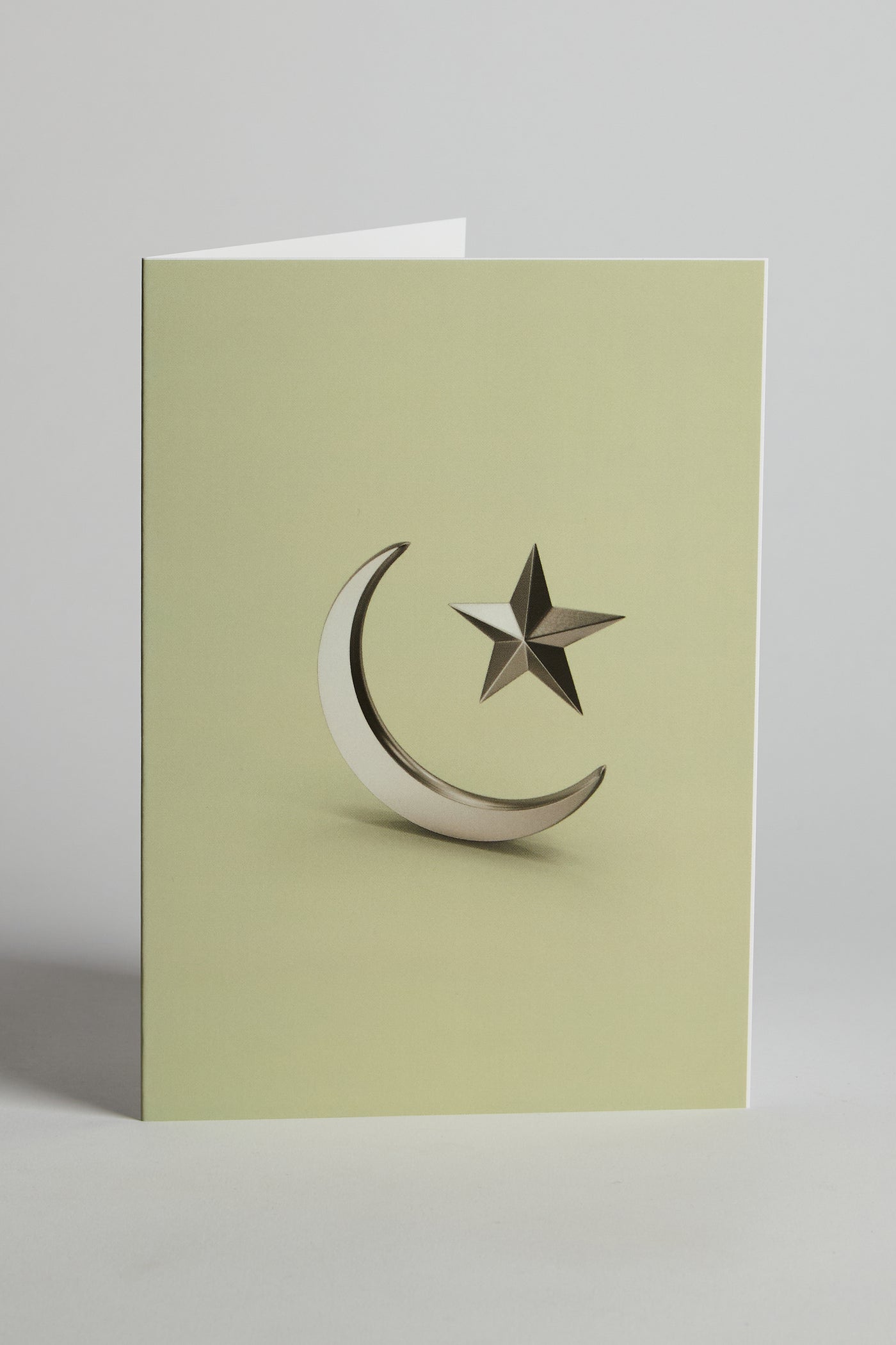 Silver Moon & Star Greeting Card