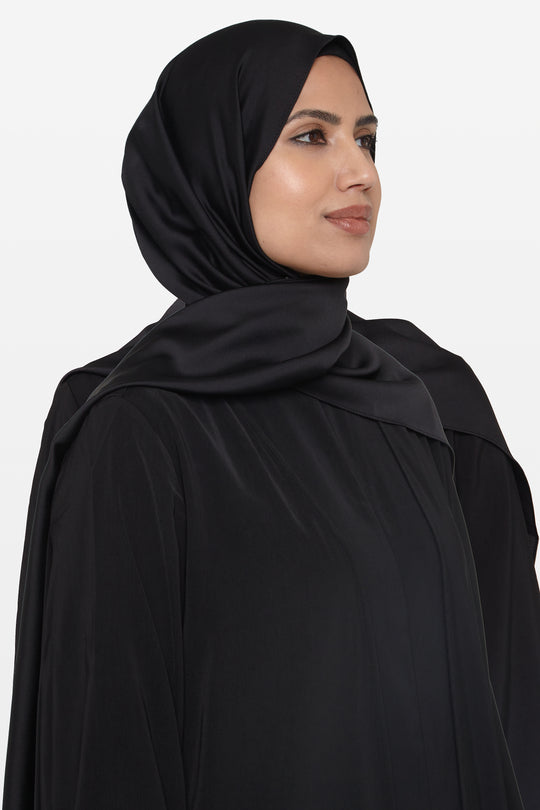 Black Grain Satin Hijab