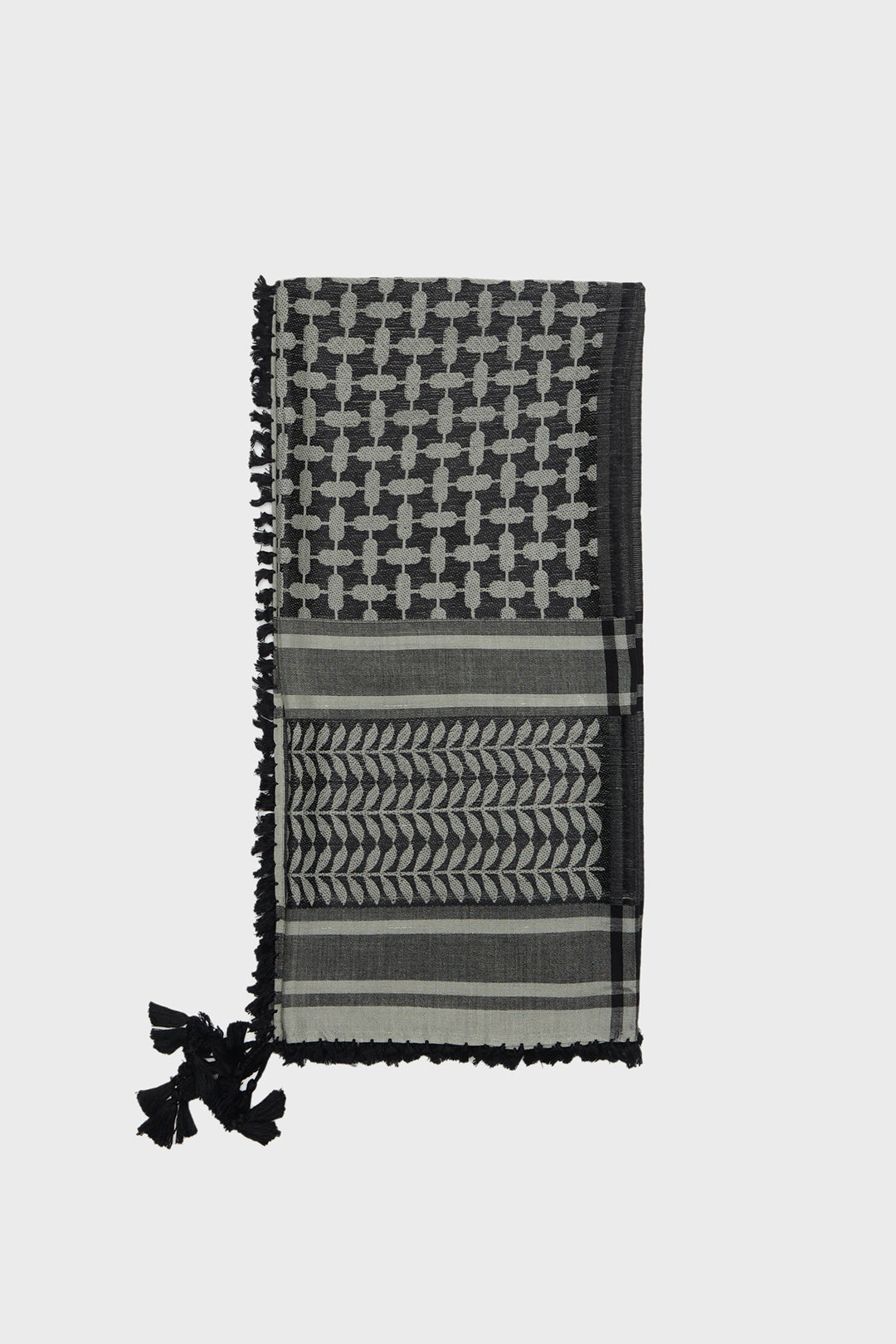 Black & Khaki Fog Bamboo Keffiyeh Scarf