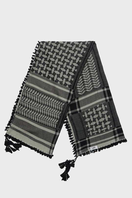 Black & Khaki Fog Bamboo Keffiyeh Scarf