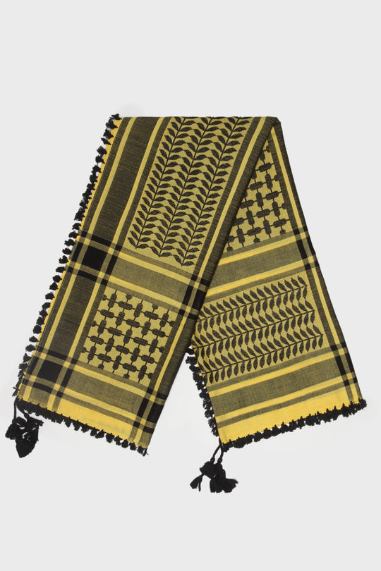 Black & Yellow Bamboo Keffiyeh Scarf