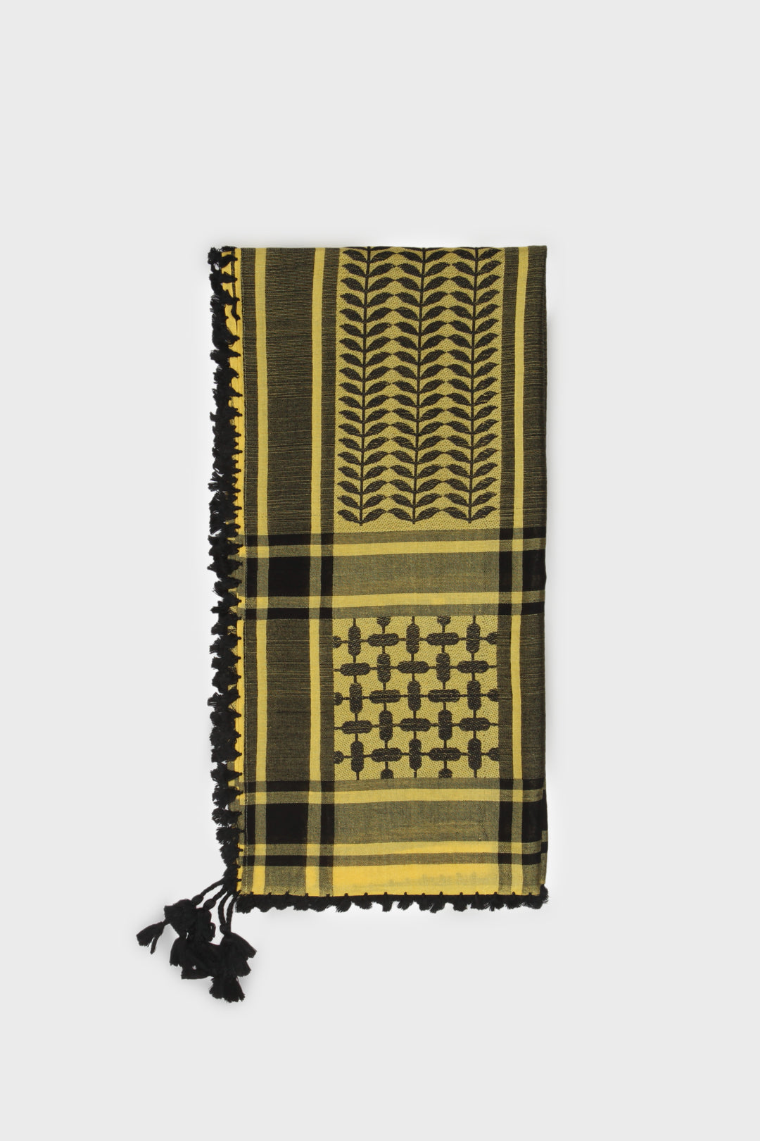 Black & Yellow Bamboo Keffiyeh Scarf