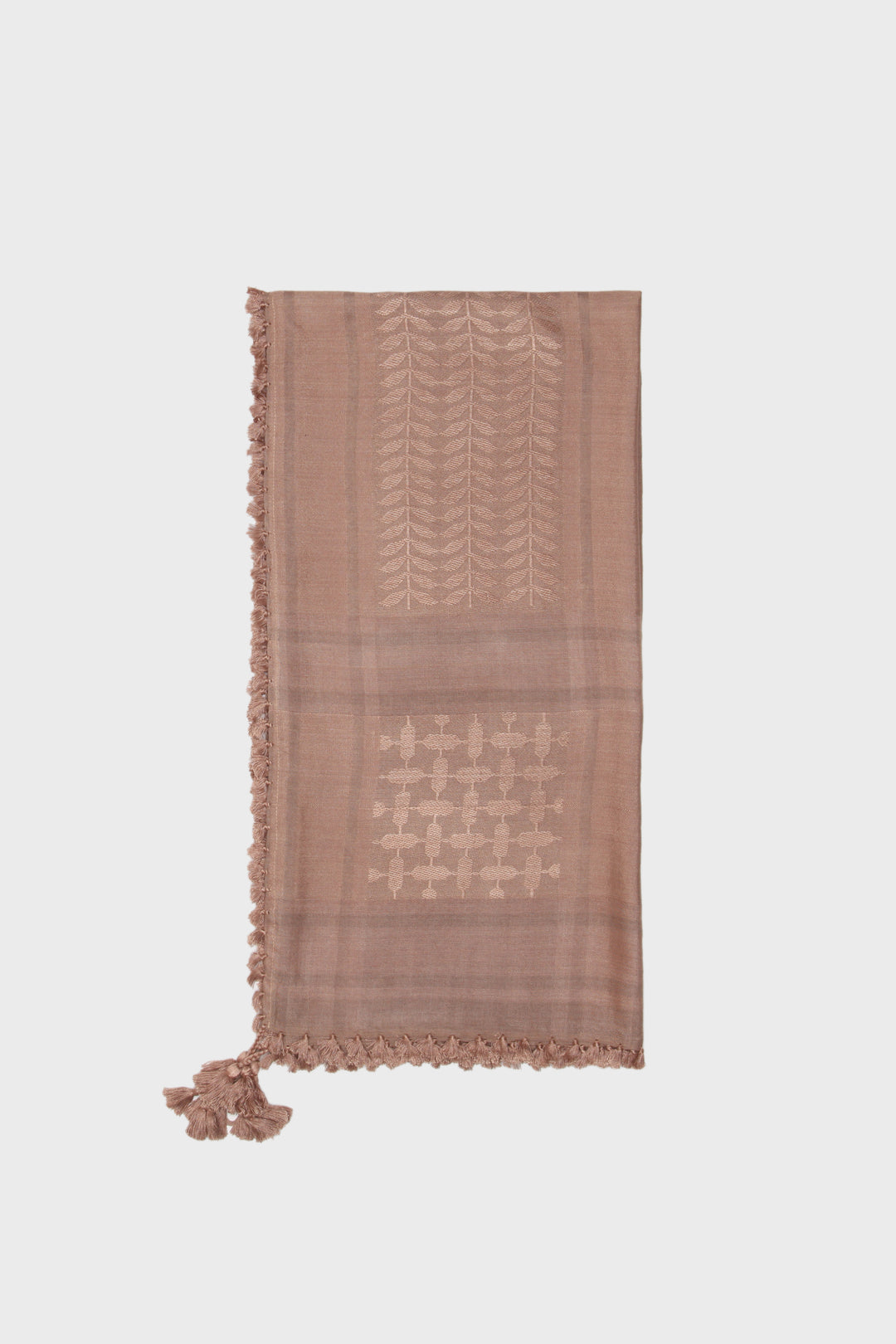 Caramel Brown & Tan Brown Bamboo Keffiyeh Scarf