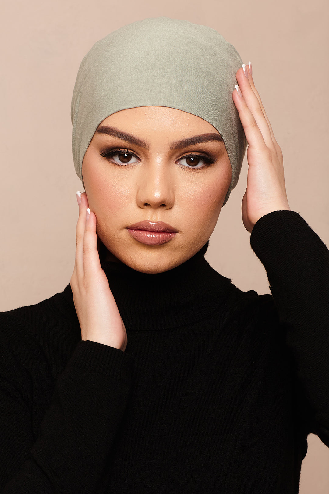 Shadow Khaki Scrunchie Bamboo Jersey Hijab Cap