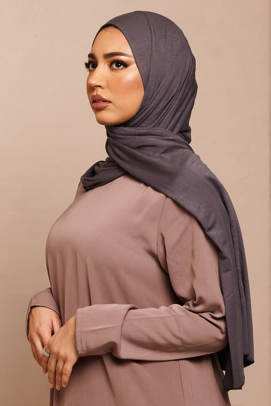 Charcoal Bamboo Jersey Hijab