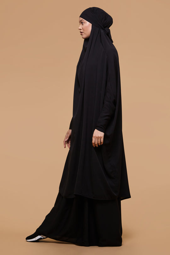 Jet Black Two Piece Jilbab