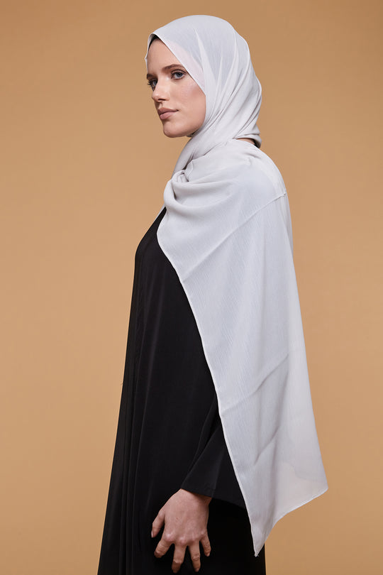 Moon Grey Crinkle Soft Crepe Hijab