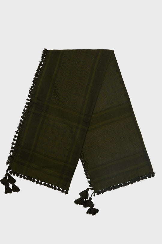 Olive & Rifle Green Bamboo Keffiyeh Scarf