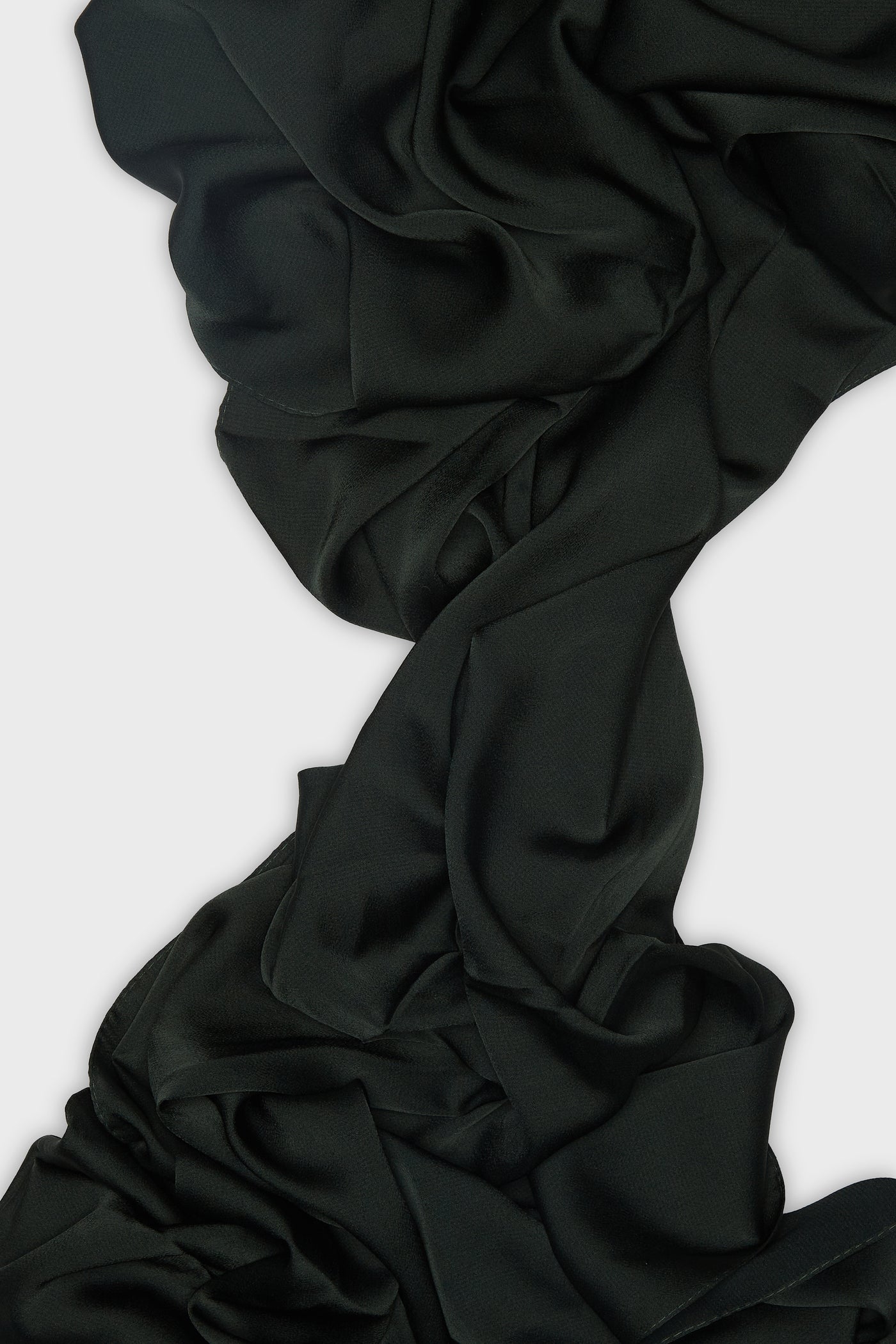 Dark Green Grain Satin Hijab