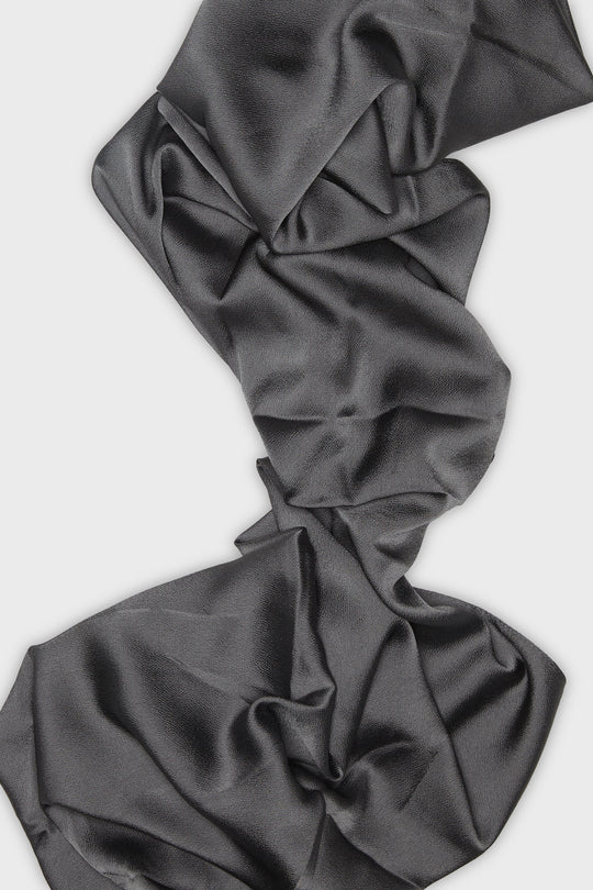 Dark Grey Grain Satin Hijab