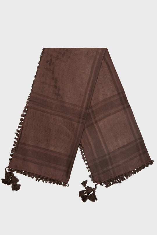 Chocolate Brown & Ivory Bamboo Keffiyeh Scarf