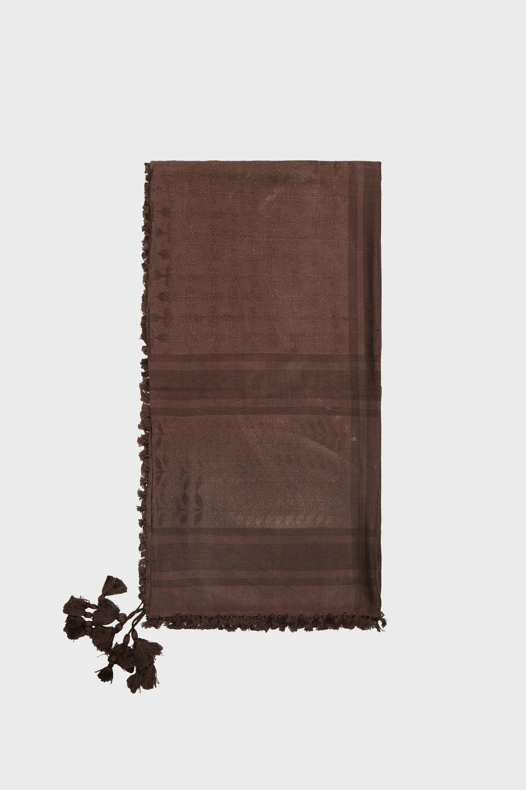 Chocolate Brown & Ivory Bamboo Keffiyeh Scarf