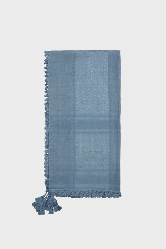 Faded Denim & Blue Shadow Bamboo Keffiyeh Scarf