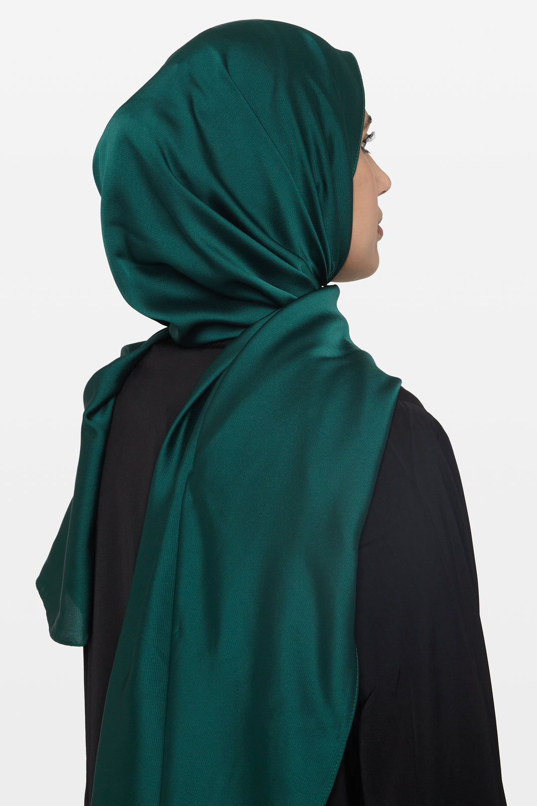 Forest Green Grain Satin Hijab