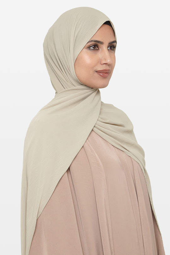 Khaki Stone Crinkle Soft Crepe Hijab