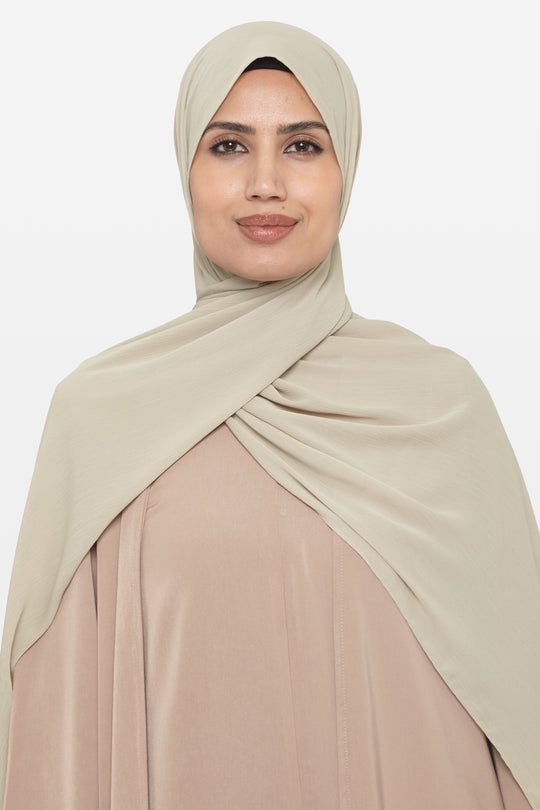 Khaki Stone Crinkle Soft Crepe Hijab