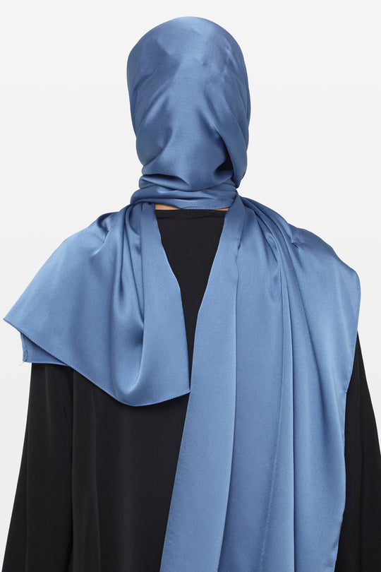 Maya Blue Grain Satin Hijab