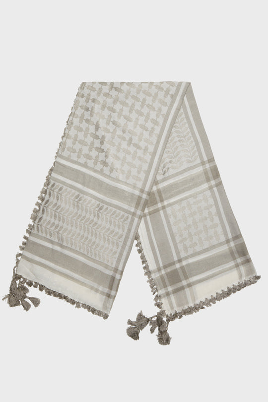 Khaki Stone & Oak Bamboo Keffiyeh Scarf