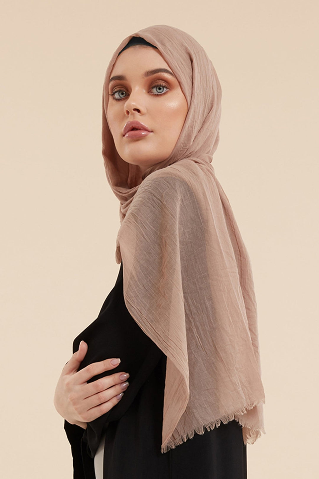 Beige Cotton & Silk Hijab - CAVE