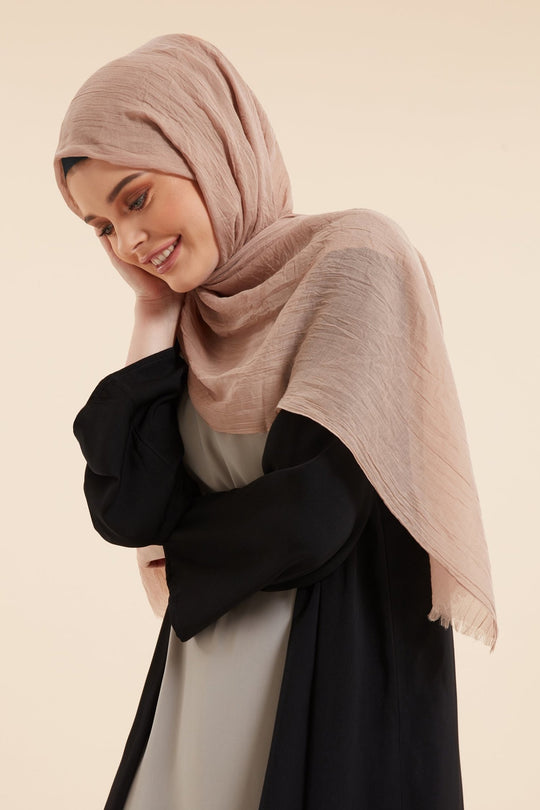 Beige Cotton & Silk Hijab - CAVE