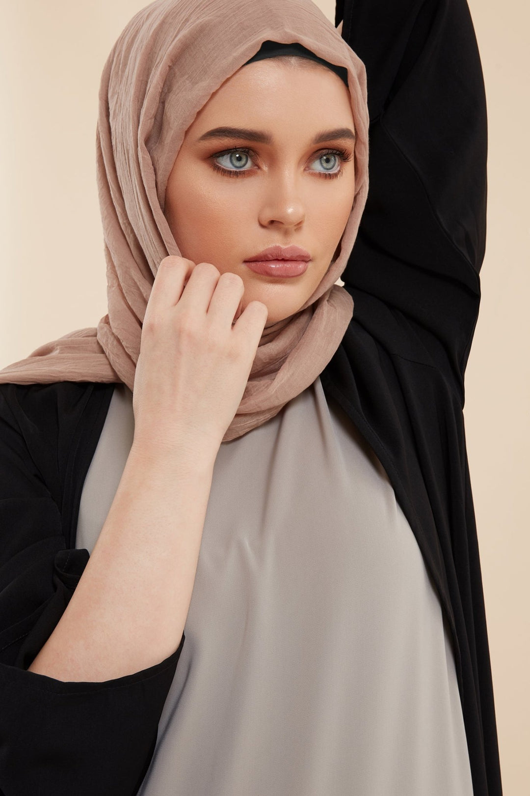 Beige Cotton & Silk Hijab - CAVE