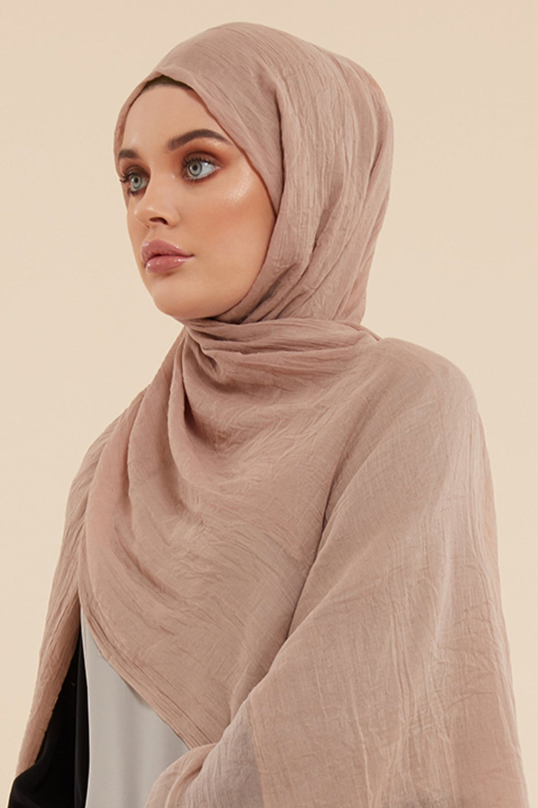 Beige Cotton & Silk Hijab - CAVE