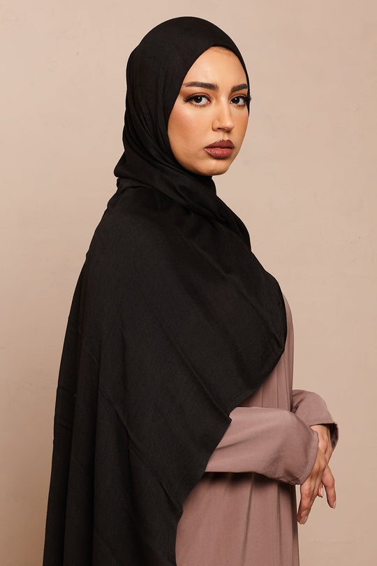 Black Lenzing Modal Hijab - CAVE