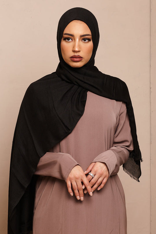 Black Lenzing Modal Hijab - CAVE