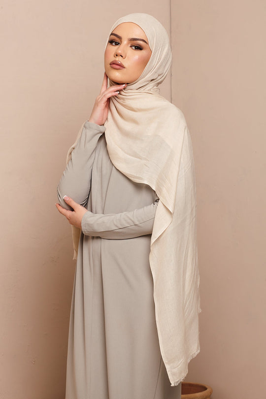 Bone White Lenzing Modal Hijab - CAVE