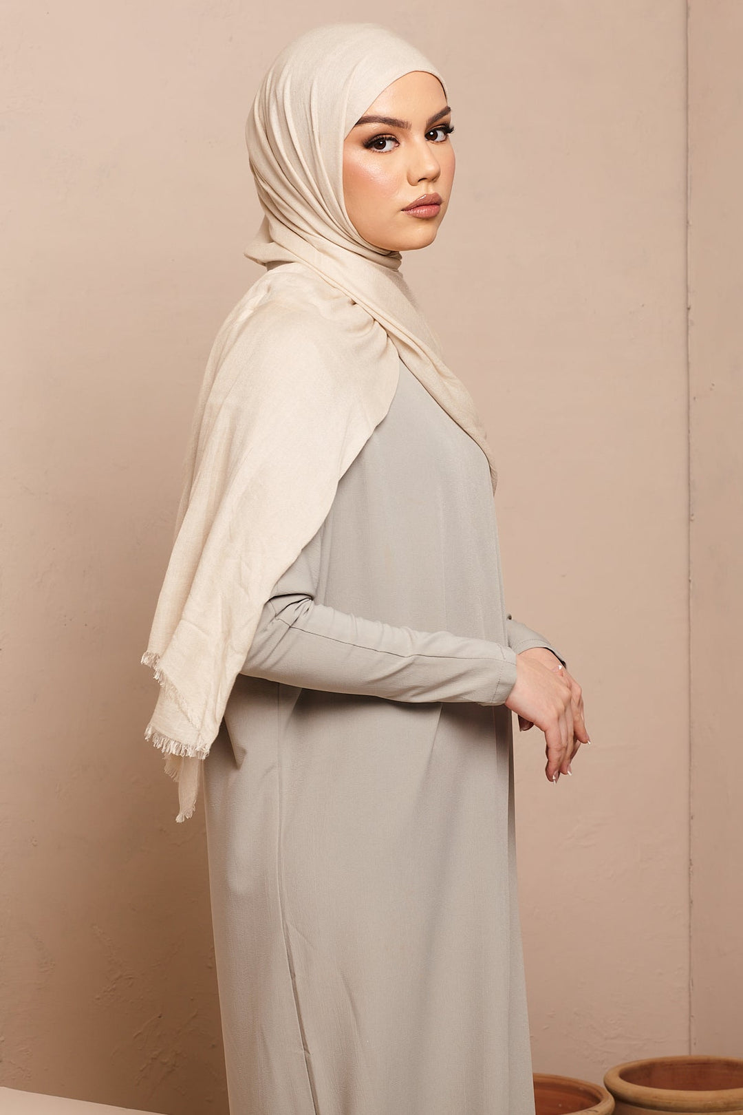 Bone White Lenzing Modal Hijab - CAVE