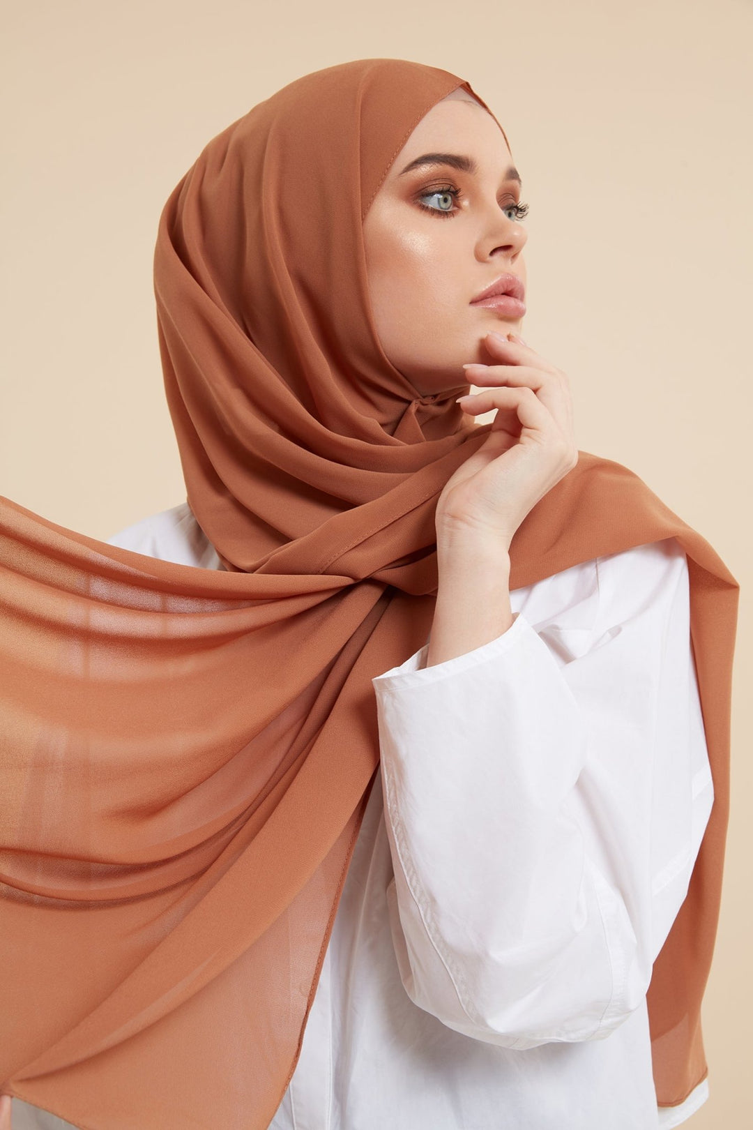 Camel Soft Crepe Hijab - CAVE