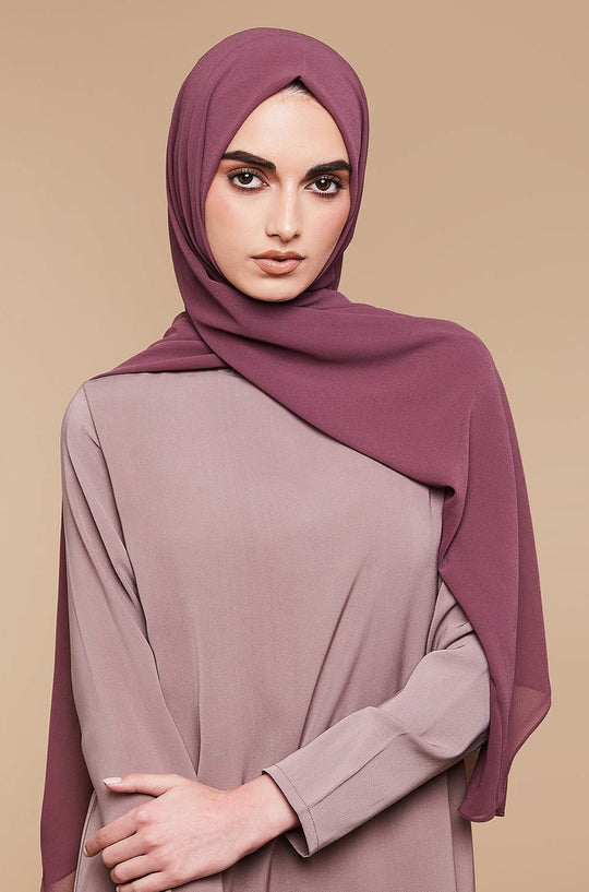 Deep Plum Soft Crepe Chiffon Hijab - CAVE