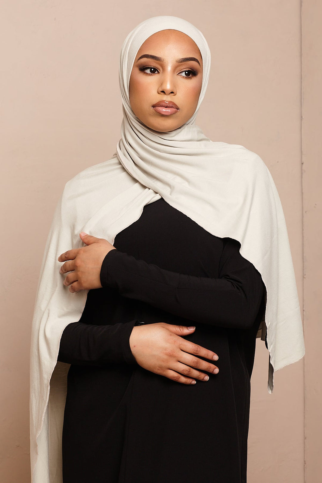 Foggy Grey Bamboo Jersey Hijab - CAVE