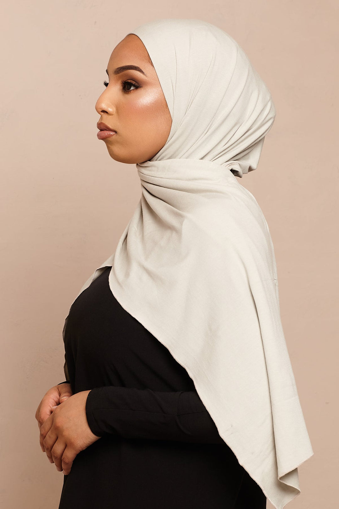 Foggy Grey Bamboo Jersey Hijab - CAVE