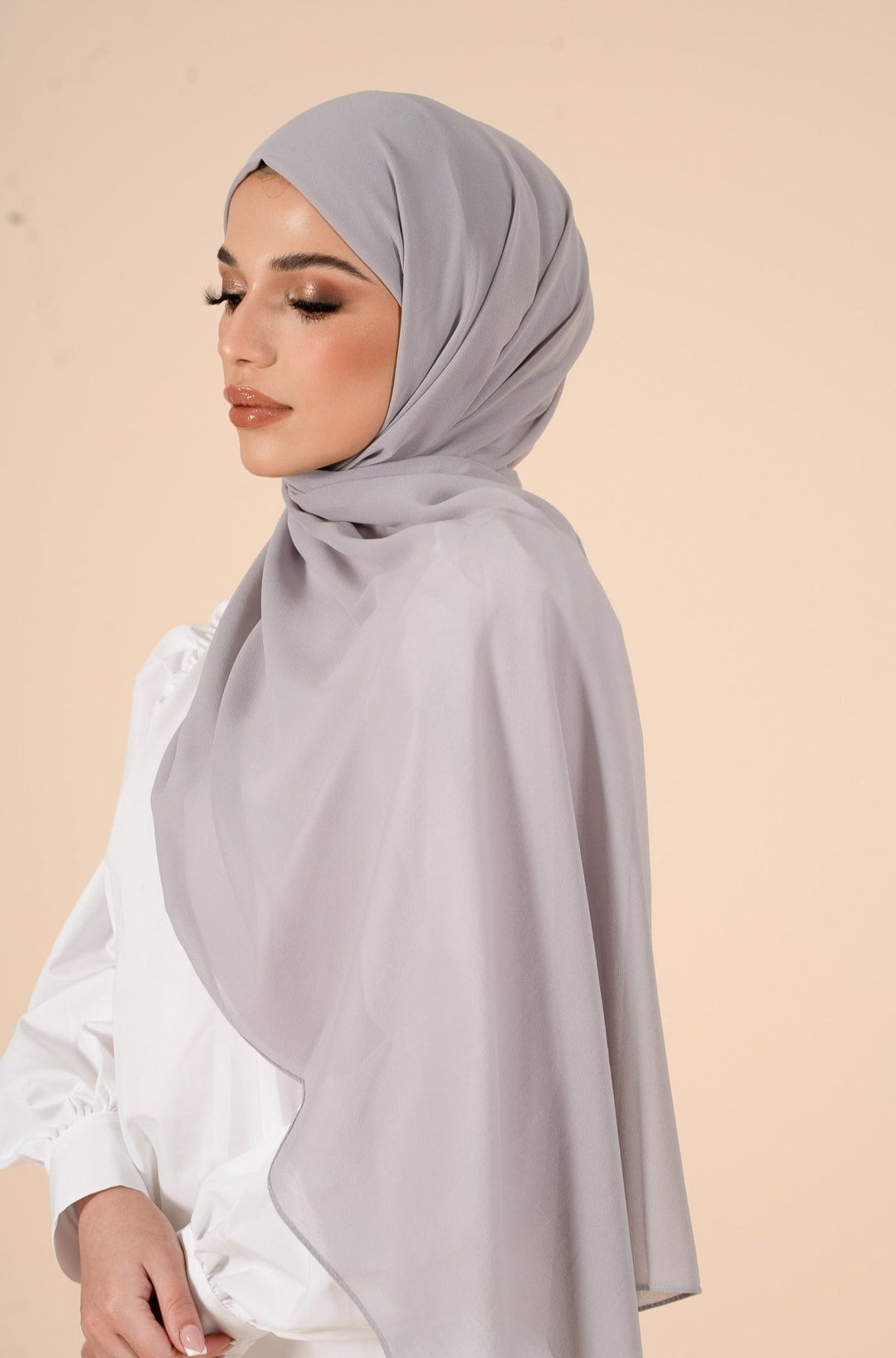 Glacier Grey Soft Crepe Hijab - CAVE