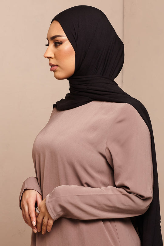 Jet Black Soft Bamboo Jersey Hijab - CAVE