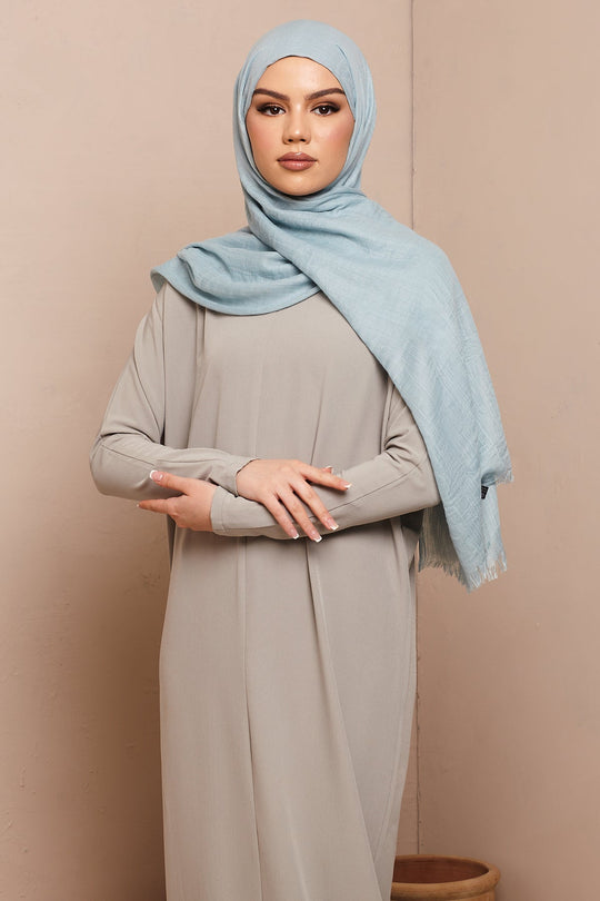 Light Blue Cotton & Wool Hijab - CAVE